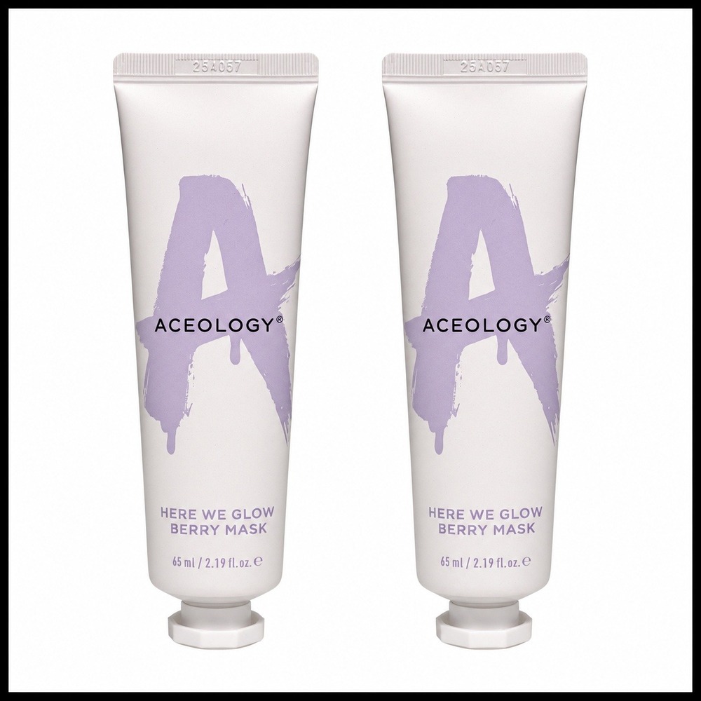 2 x Aceology Here We Glow Berry Mask 65ml 2.19 fl.oz. Brightening Skincare Korea